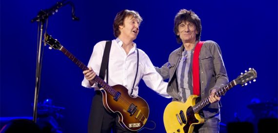 Ronnie Wood y Paul McCartney en el O2 London