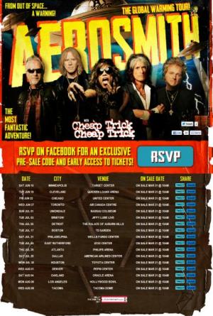 The Global Warming Tour 2012 Aerosmith y Cheap Trick The Global Warming Tour 2012 Aerosmith y Cheap Trick