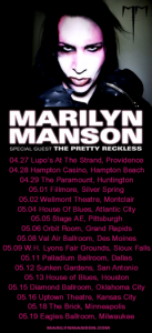 Marilyn Manson Hey Cruel World Tour 2012 North America US Tour