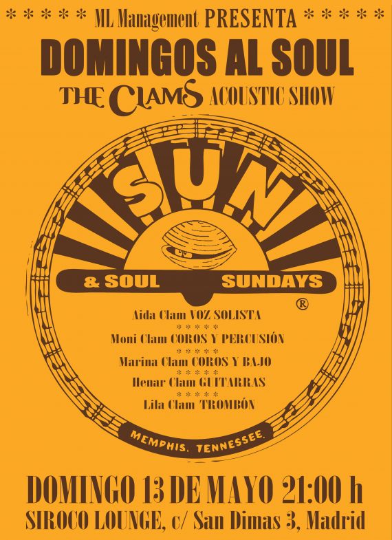 The Clams, "Domingos al Soul". Sala Siroco Lounge