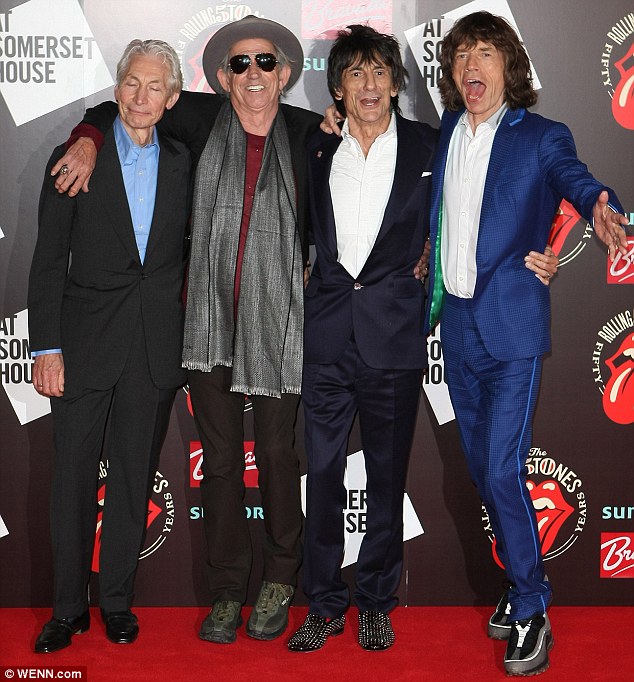 The Rolling Stones en su exposición fotográfica The Rolling Stones 50 Anniversary en Somerset House , Londres 12 julio 2012