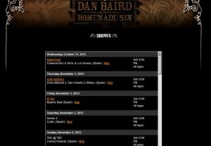 Concierto cancelado de Dan Baird junto a Jim Wilson en Las Palmas 4 de noviembre, Dan Baird website