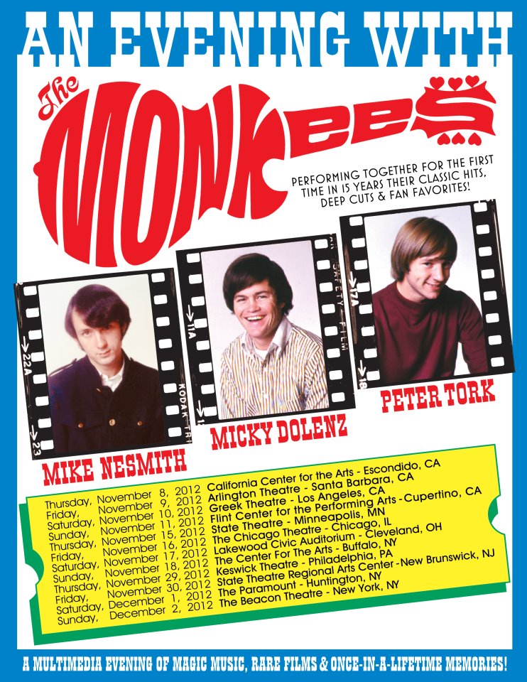 Gira norteamericana de The Monkees en noviembre de 2012