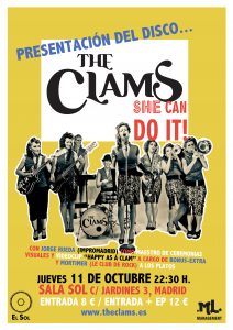 The Clams "She can do it!" concierto de presentación del nuevo disco Sala El Sol 11 de octubre 2012