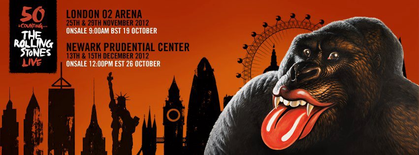 The Rolling Stones 50 counting Live London O2 Arena 25 y 29 de Noviembre y Newark, New Jersey, Newark Prudential Center 13 y 15 de diciembre
