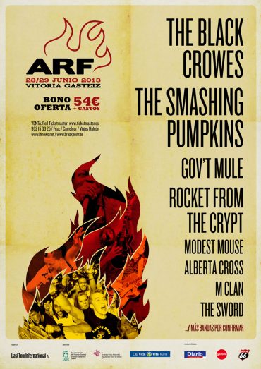 Azkena Rock Festival 2013 The Black Crowes y The Smashing Pumpkins cabezas de cartel