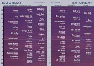 Coachella Festival 2013 horarios sábado 20 abril