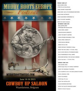 Muddy Roots Festival Europe 2013 shedule horarios