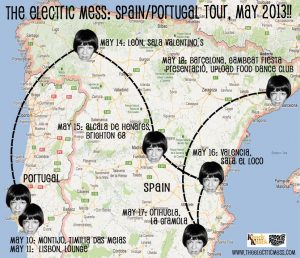 The Electric Mess gira española y portuguesa 2013 Falling Off the Face on the Earth