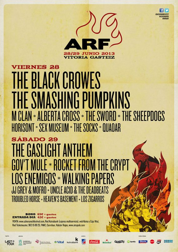 Azkena Rock Festival 2013, cartel cerrado y horarios del festival
