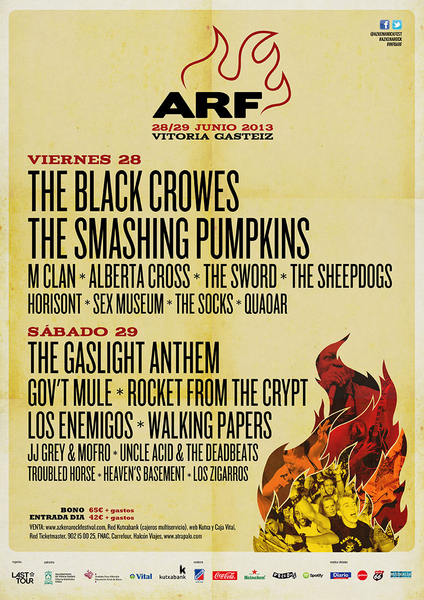 Azkena Rock Festival 2013, cartel cerrado y horarios del festival
