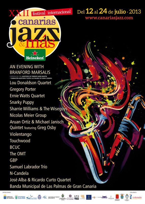 Lou Donaldson, Ernie Watts, Branford Marsalis, Gregory Porter y Greg Osby en la 21ª edición del Festival Internacional Canarias Jazz & Más