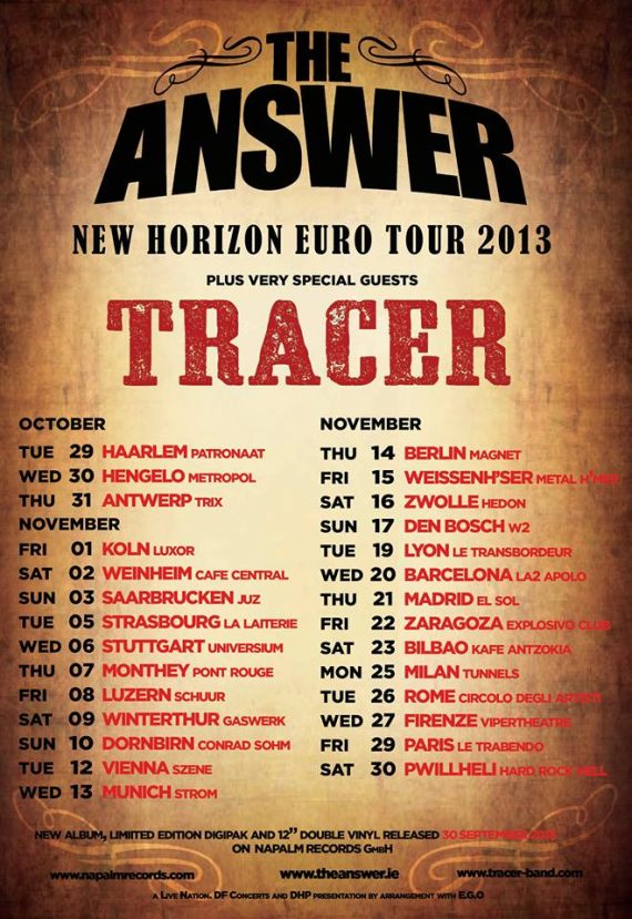 The Answer, gira españaola y europea New Horizon 2013