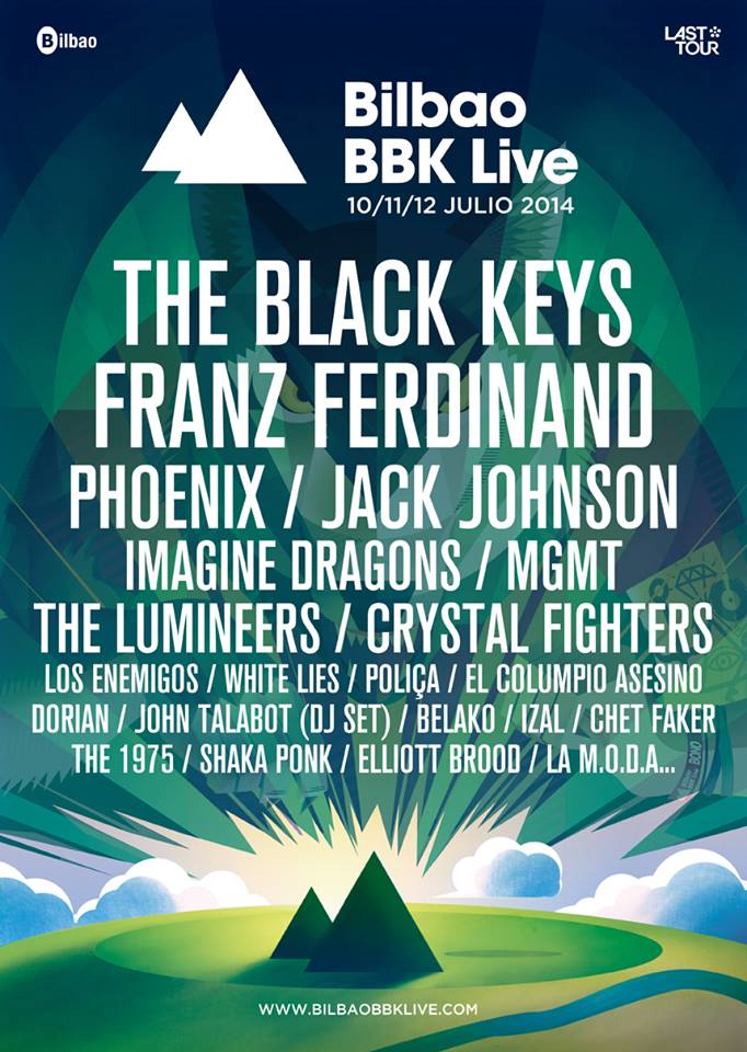 Bilbao BBK Live 2014 festival. The Black Keys, Elliott Brood, Franz Ferdinand, The Lumineers, Phoenix, Imagine Dragons, entre otros