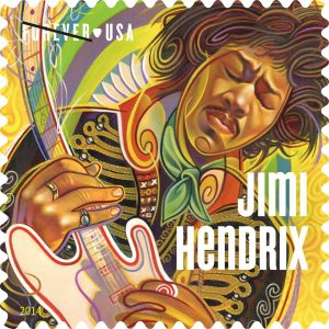 Jimi Hendrix en los sellos del servicio de correos norteamericano 