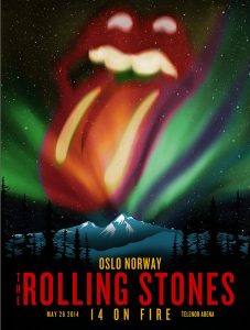 Rolling Stones Oslo Noruega 2014 cartel