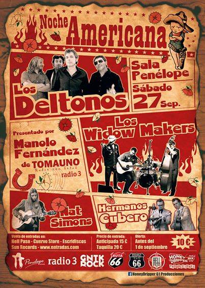 Noche Americana con Los Deltonos, Nat Simons, Los Widow Makers y Los Hermanos Cubero en Madrid