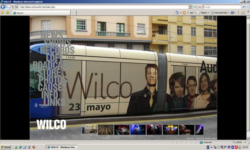 Wilco cuelga en su página web foto de dirty rock magazine del tranvía de Tenerife