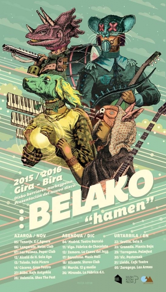 Cartel oficial Belako (gira completa)