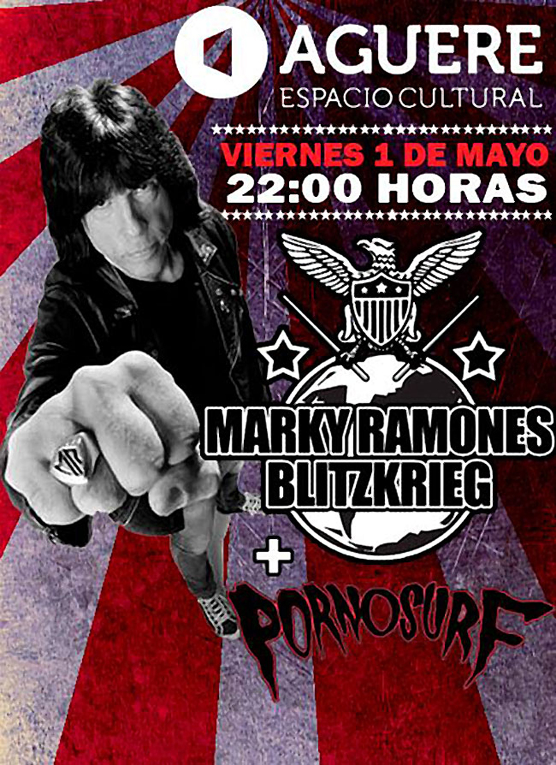 Marky Ramone en Tenerife. Marky Ramones Blitzkrieg y Pornosurf 1 mayo 2015 La Laguna Aguere Espacio Cultural