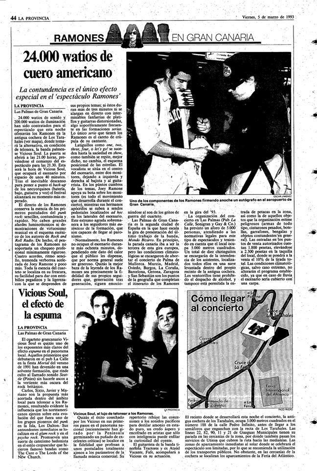 Ramones 5 de marzo de 1993 en Los Tarahales Las Palmas de Gran Canaria.jpg