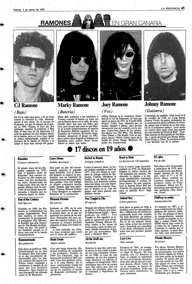 Ramones 5 de marzo de 1993 en Los Tarahales Las Palmas.jpg