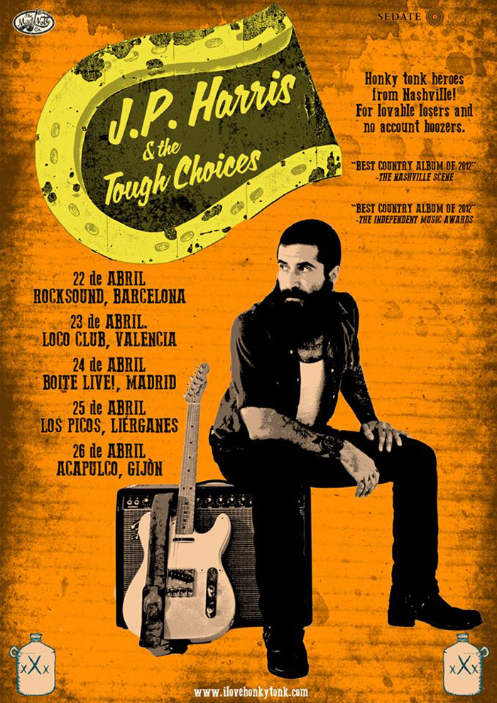 J.P. Harris & The Tough Choices gira española en abril 2015.jpg