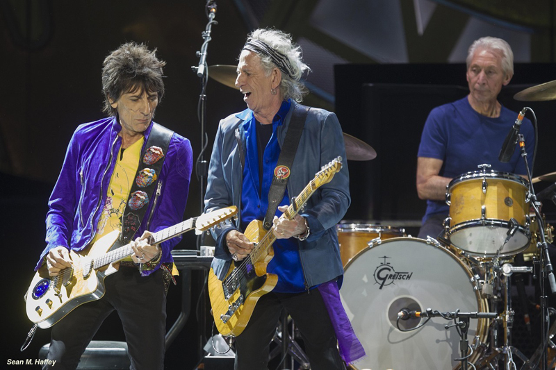 5/23/2015 San Diego, Ca. | The Rolling Stones begin their US Tour Sunday night at Petco Park downtown. LtoR Ron Wood, Keith Richards and Charlie Watts during the bands Petco Park performance. | Photo Sean M. Haffey