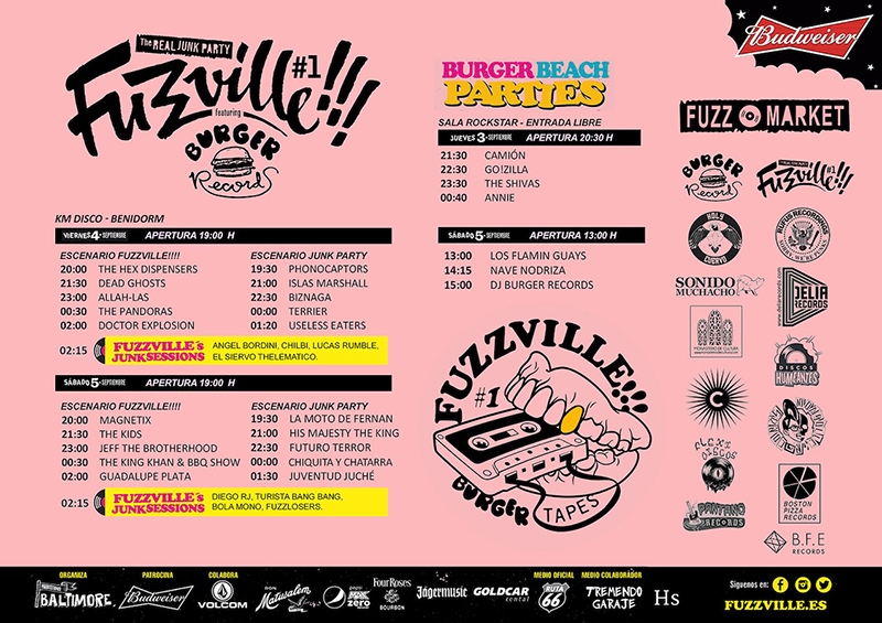 Horarios del Festival Fuzzville 2015 en Benirdorm 2015