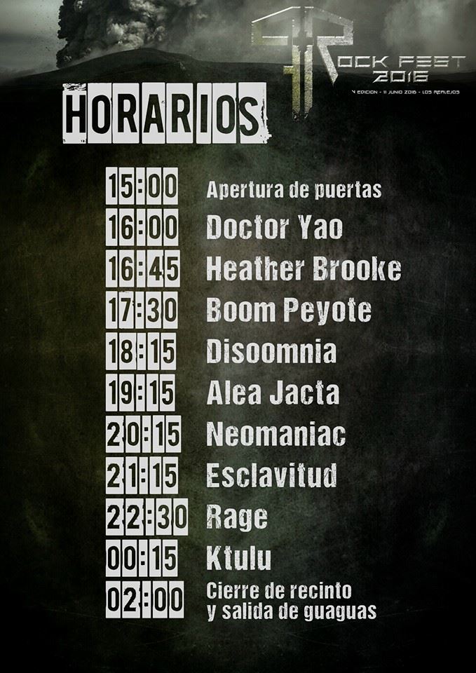 HORARIOS Q ROCK FEST