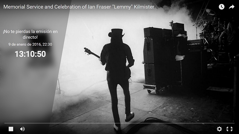 Funeral de Lemmy retransmitido en directo 2016