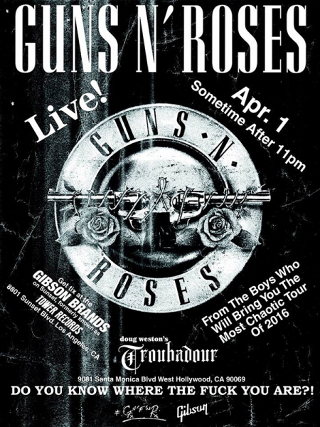 Guns N' Roses y su concierto sorpresa en el Troubadour de Hollywood Los Angeles 2016