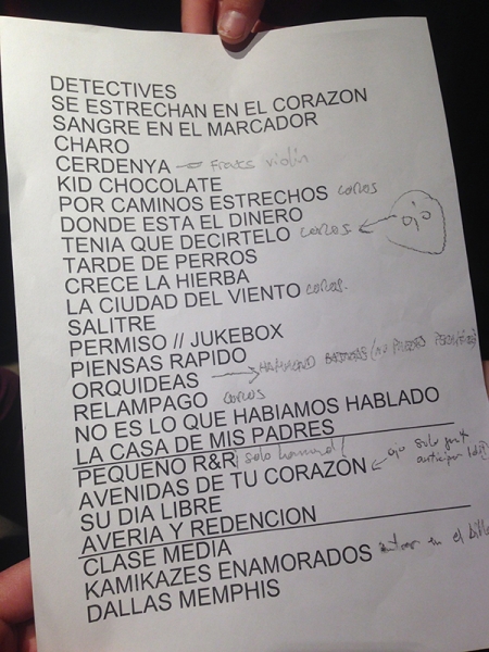 Quique González y los Detectives crónica Zentral Pamplona set list