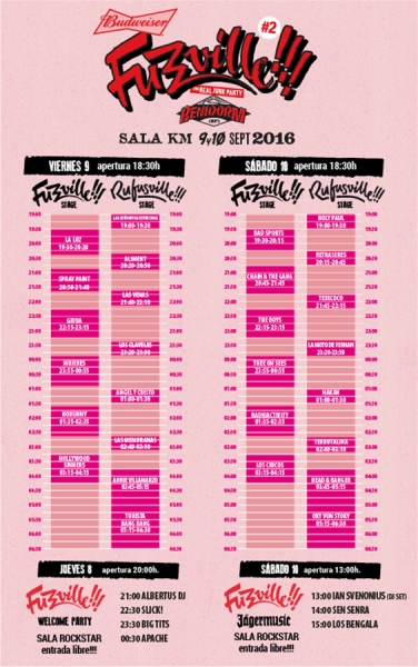 Fuzzville festival 2016 horarios