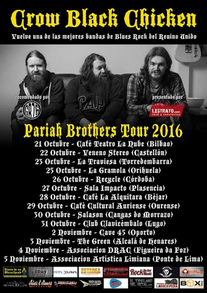 Crow Black Chicken presentan su nuevo disco Pariah Brothers en España 2016