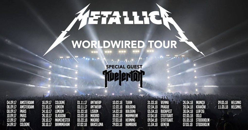 Metallica actuarán en Madrid y Barcelona en febrero 2018