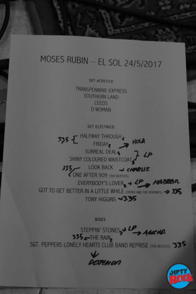 Moses Rubin concierto 2017 setlist