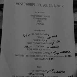 Moses Rubin concierto 2017 setlist