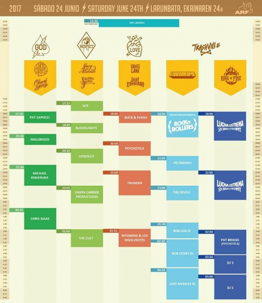 Azkena Rock Festival 2017, horarios y distribución por escenarios sábado