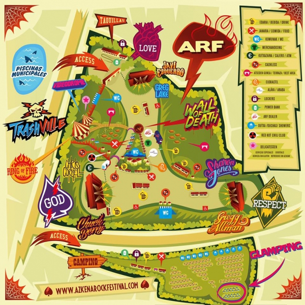 Azkena rock festival 2017 mapa