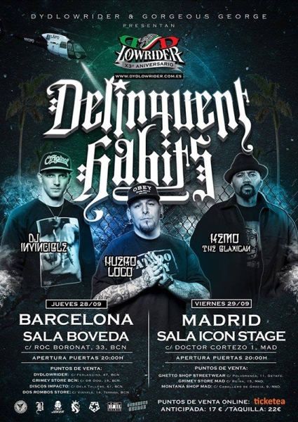 Delinquents Habits anuncian nuevo disco y conciertos en Barcelona, Madrid y Tenerife