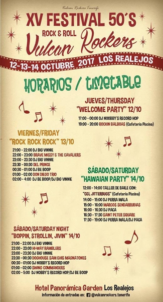 Festival Tenerife 50’s Rock and Roll 2017 horarios