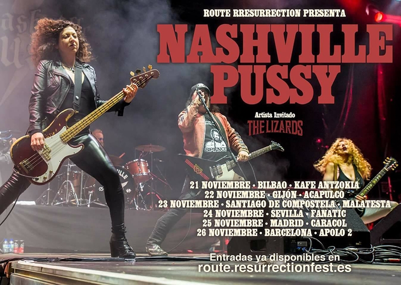 Nashville Pussy gira 2017 noviembre