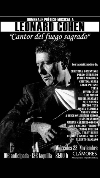 Homenaje a Leonard Cohen en Madrid Homenaje a Leonard Cohen en Madrid