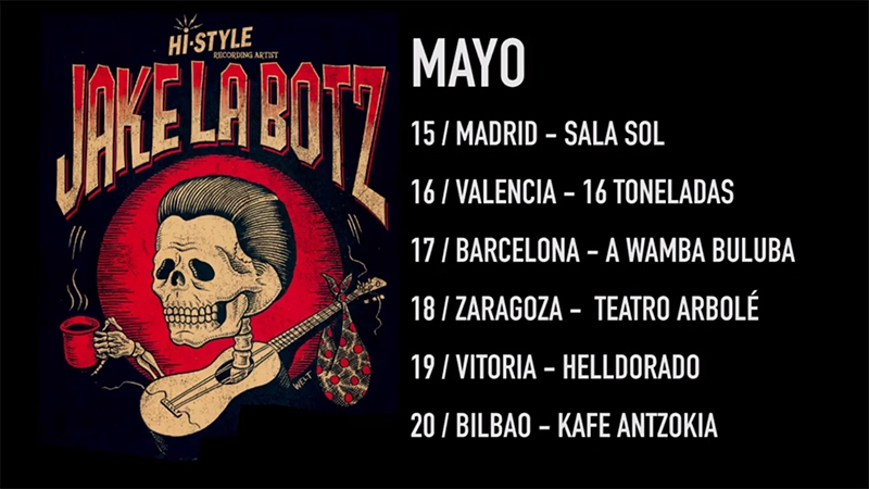 Gira española de Jake La Botz mayo 2018