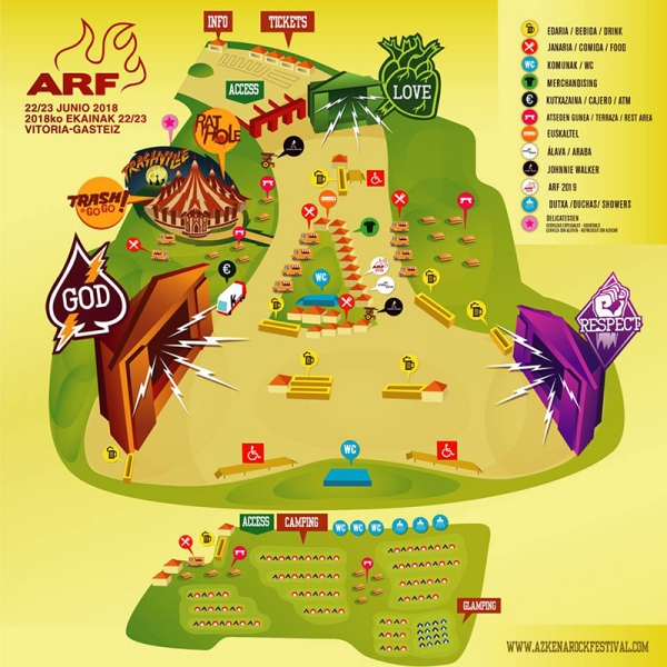 Mapa Azkena Rock Festival 2018