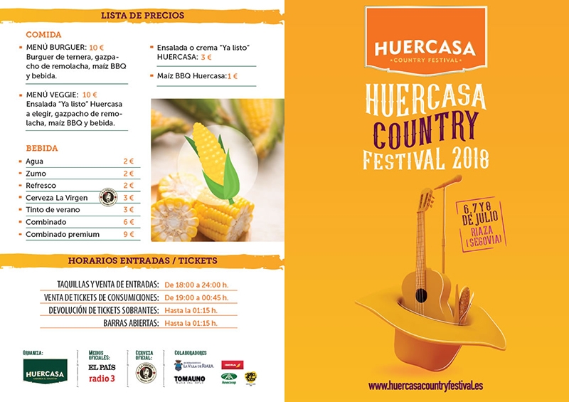 Huercasa Country festival 2018 precios menú