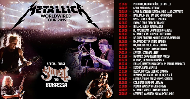 Metallica en Madrid y Barcelona en mayo