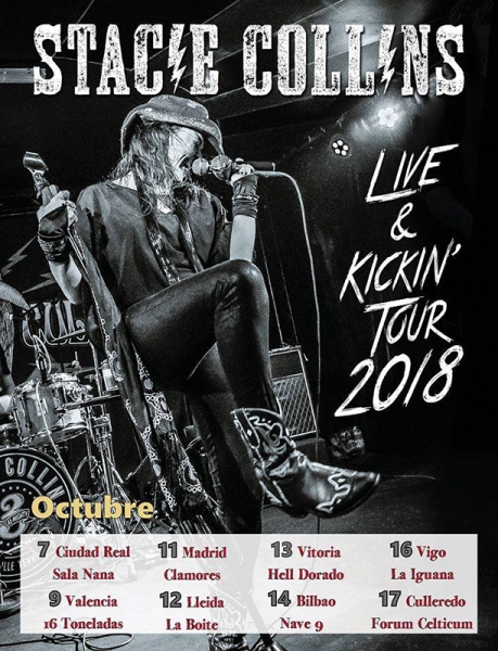 Gira española de Stacie Collins 2018 Live and Kickin