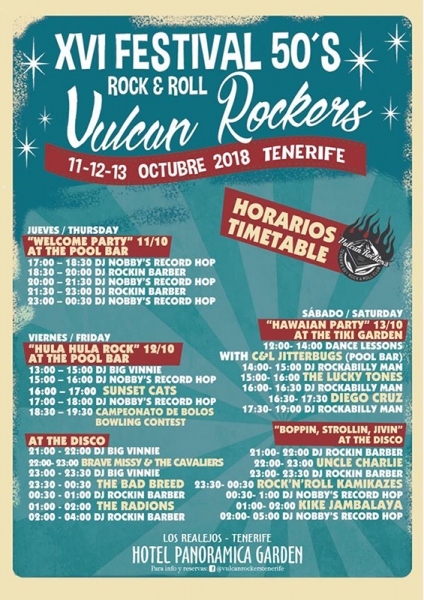 Festival 50’S ROCK’N’ROLL VULCAN ROCKERS 2018 horarios